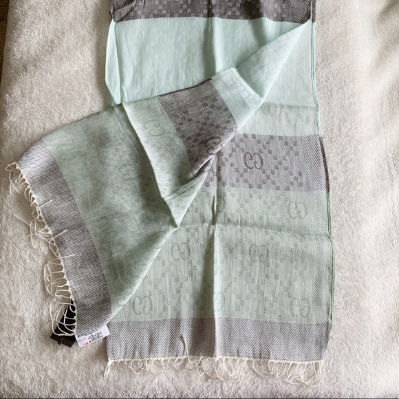 NWT Authentic Gucci GG Linen Blend Color Scarf 🧣 - Picture 3 of 8